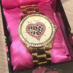 NEW Betsey Johnson Gold plated Leopard Watch